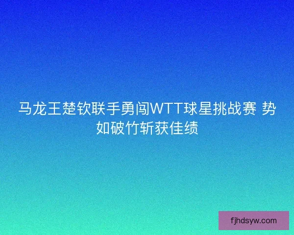 马龙王楚钦联手勇闯WTT球星挑战赛 势如破竹斩获佳绩 马龙王楚钦联手勇闯WTT球星挑战赛 势如破竹斩获佳绩