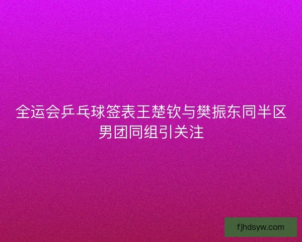 全运会乒乓球签表王楚钦与樊振东同半区男团同组引关注 全运会乒乓球签表王楚钦与樊振东同半区男团同组引关注